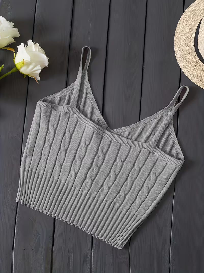 Ribbed V-Neck Tank Top.