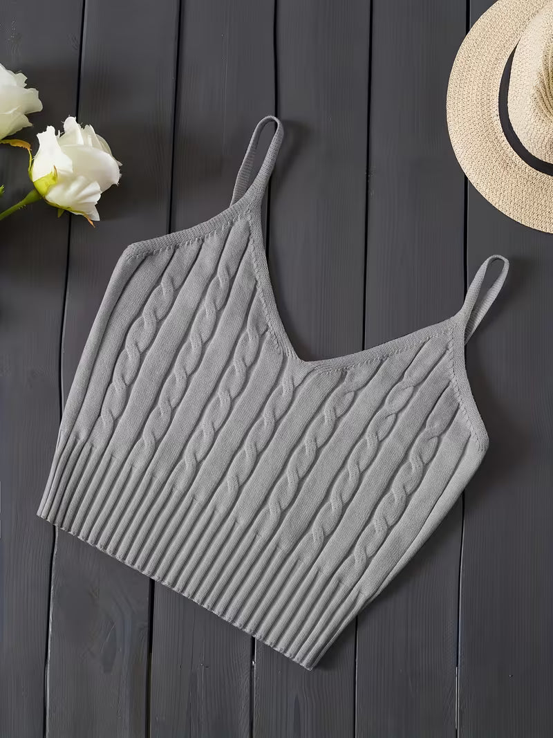 Ribbed V-Neck Tank Top.