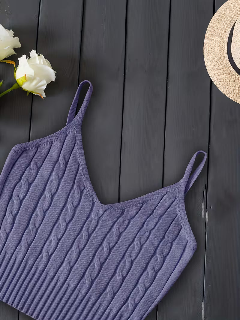 Ribbed V-Neck Tank Top.