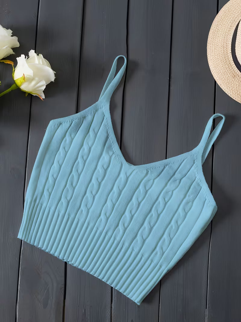 Ribbed V-Neck Tank Top.