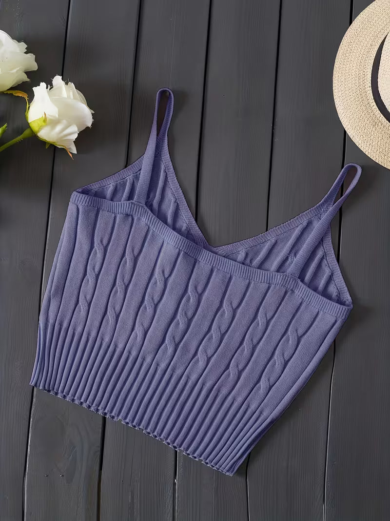 Ribbed V-Neck Tank Top.