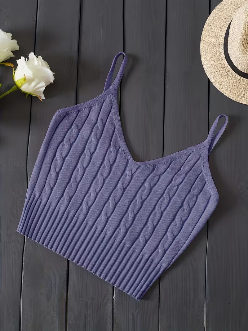 Ribbed V-Neck Tank Top.