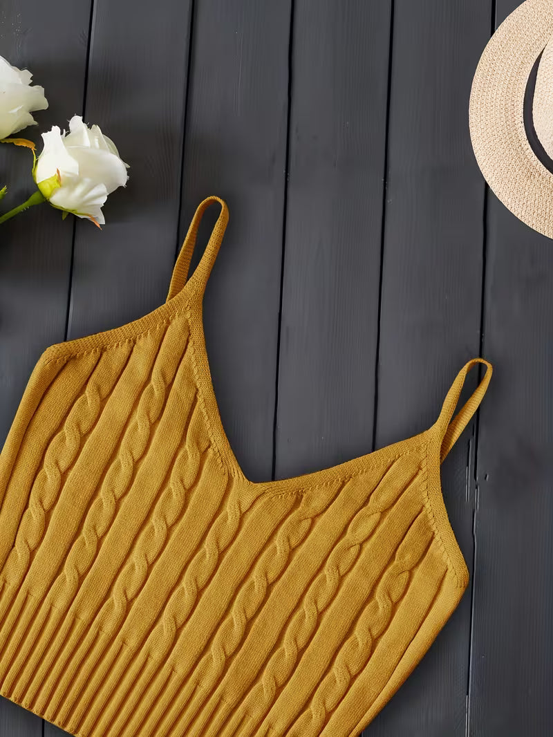 Ribbed V-Neck Tank Top.