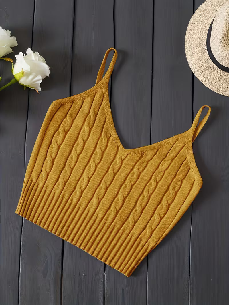 Ribbed V-Neck Tank Top.