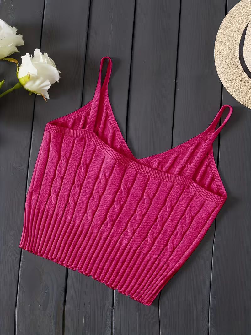 Ribbed V-Neck Tank Top.