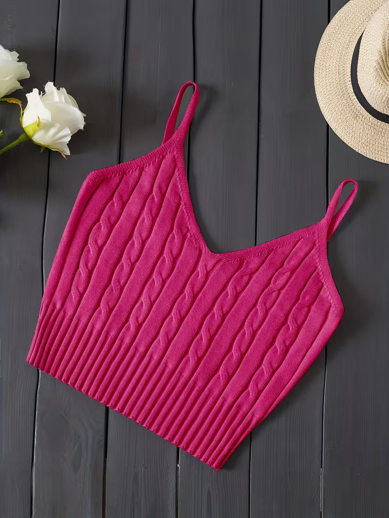 Ribbed V-Neck Tank Top.