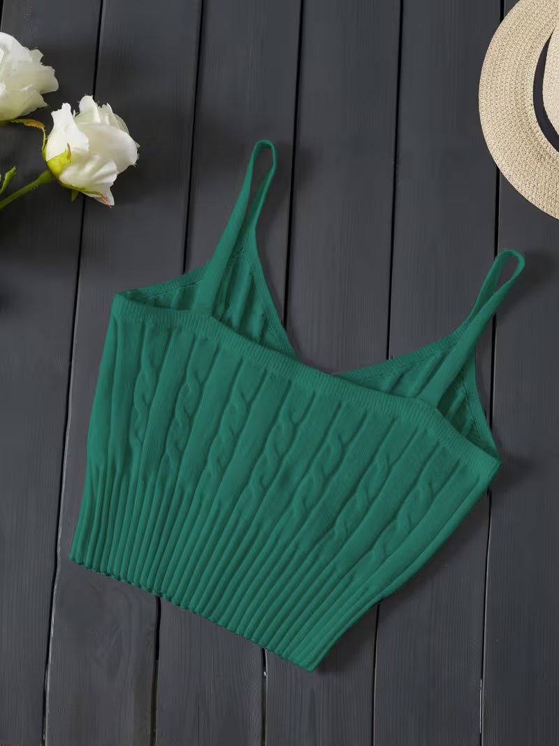 Ribbed V-Neck Tank Top.