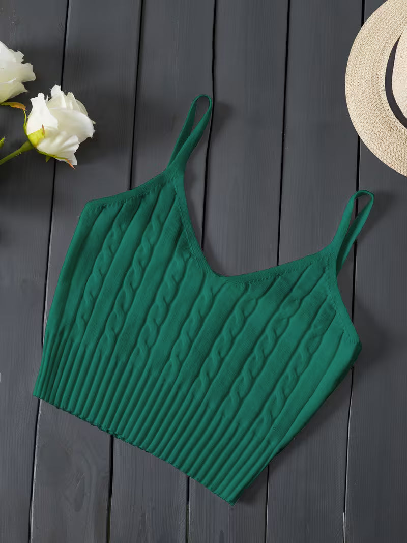 Ribbed V-Neck Tank Top.