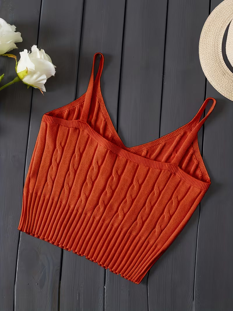 Ribbed V-Neck Tank Top.