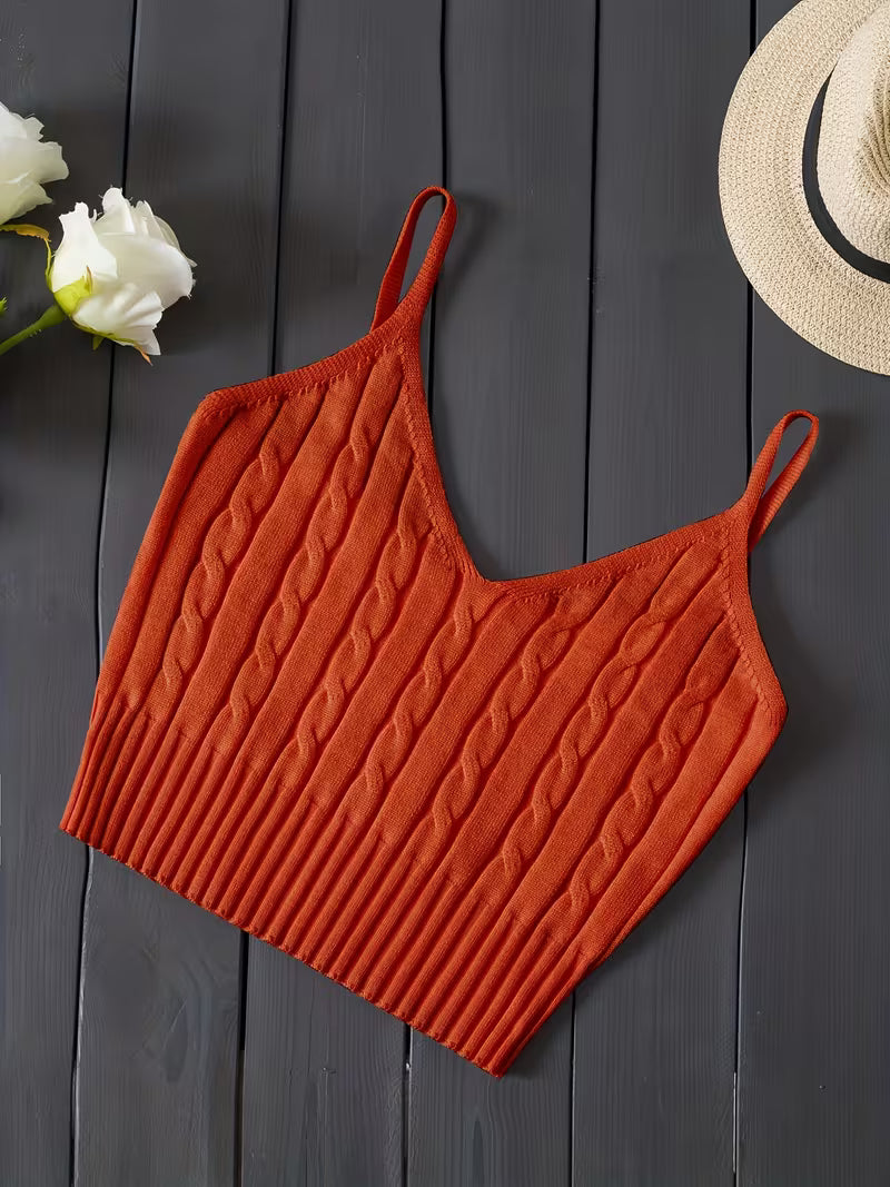 Ribbed V-Neck Tank Top.