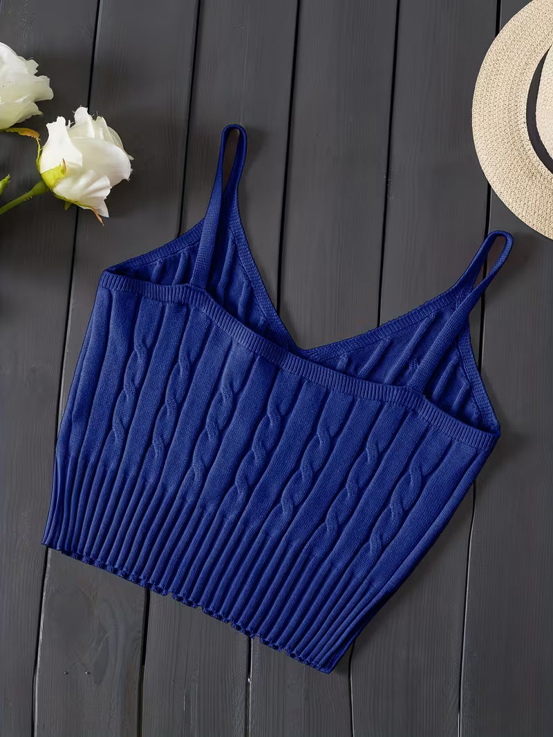 Ribbed V-Neck Tank Top.