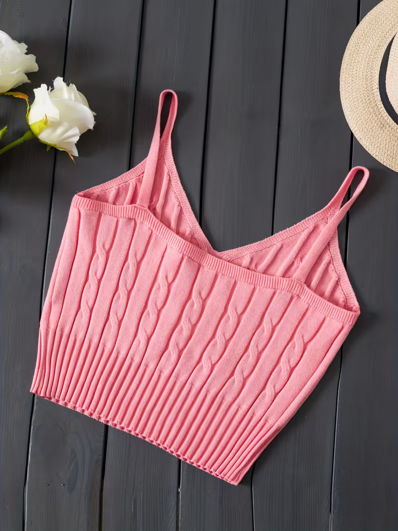 Ribbed V-Neck Tank Top.