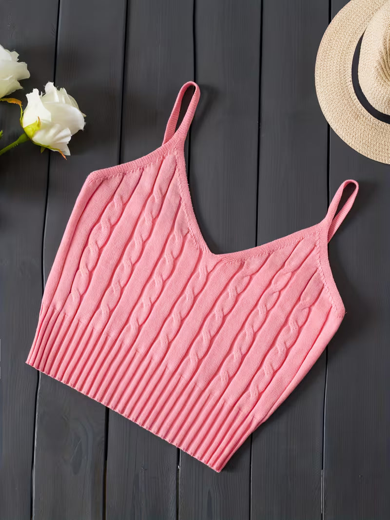 Ribbed V-Neck Tank Top.