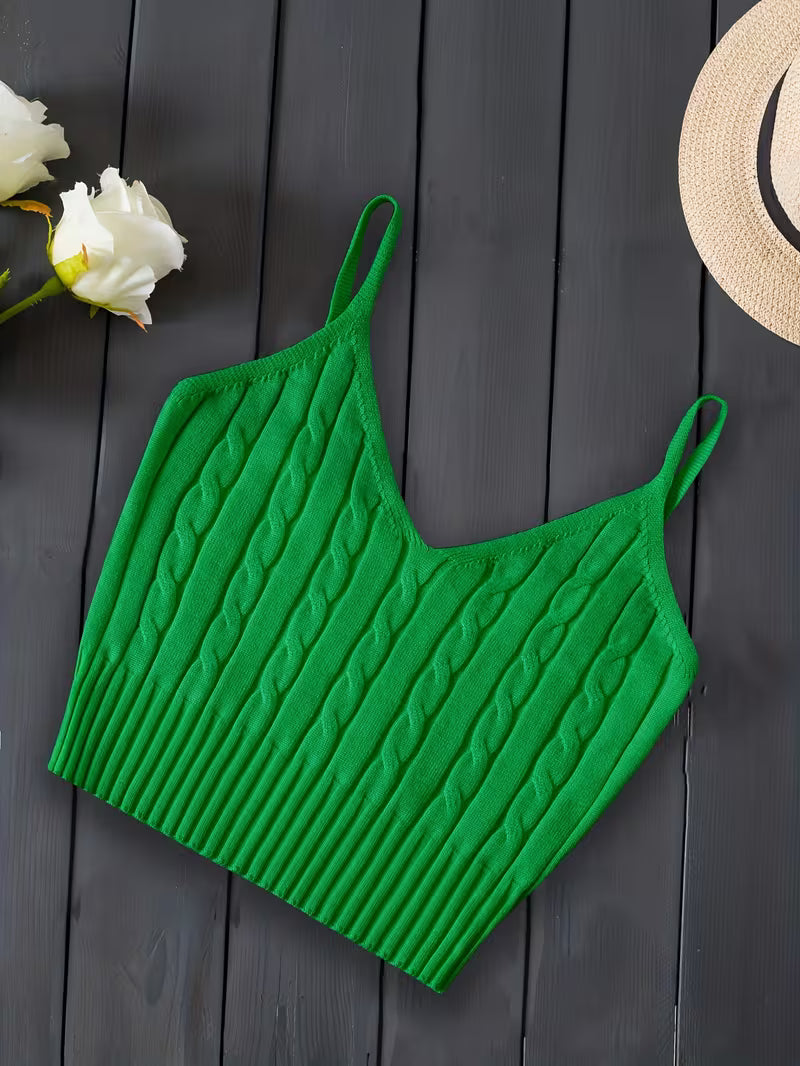 Ribbed V-Neck Tank Top.