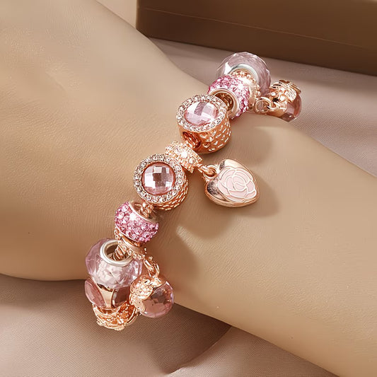 Rose Petal Heart Double-Layer Bracelet.