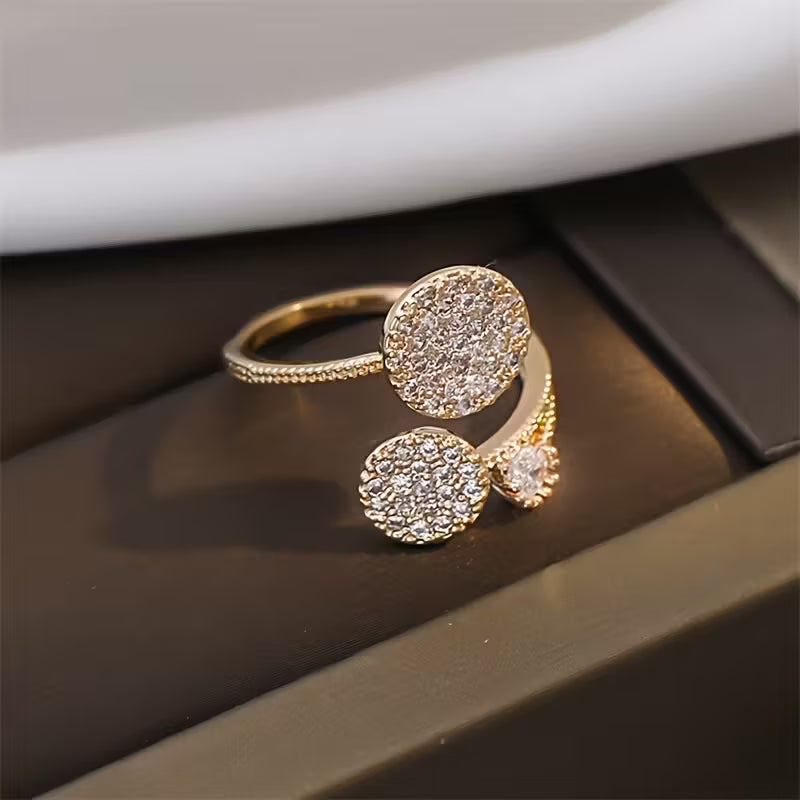 Round Synthetic Zirconia Stone Open Ring.