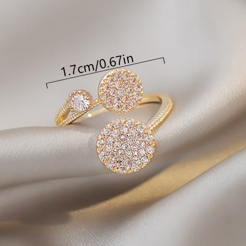 Round Synthetic Zirconia Stone Open Ring.