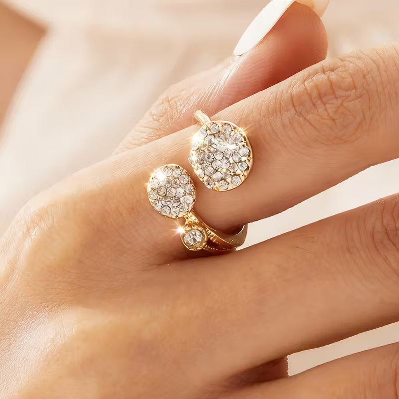Round Synthetic Zirconia Stone Open Ring.