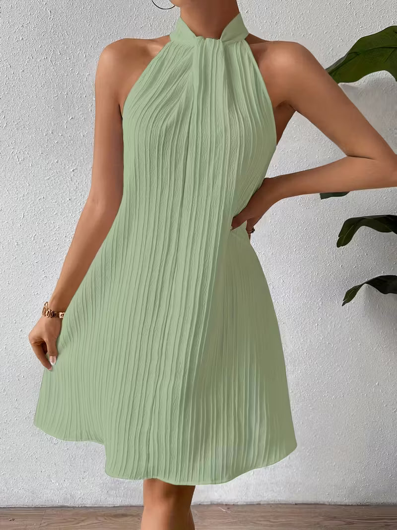 Ruched Vertical Stripe Summer Sundress.