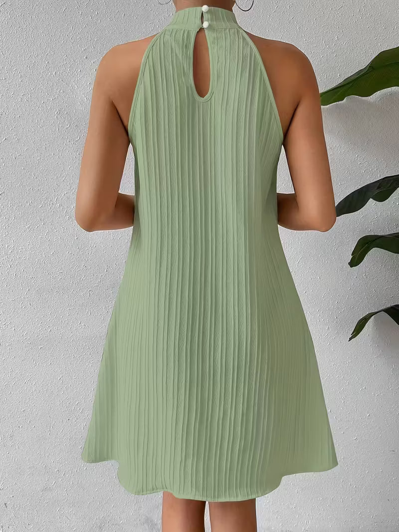 Ruched Vertical Stripe Summer Sundress.