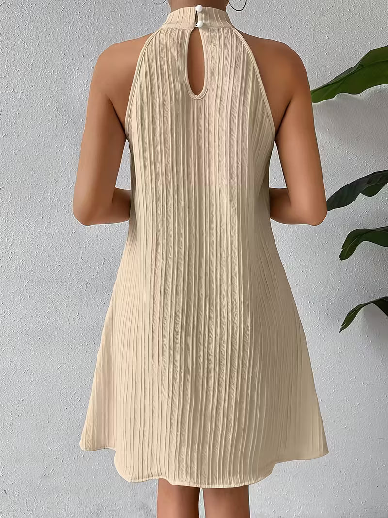 Ruched Vertical Stripe Summer Sundress.