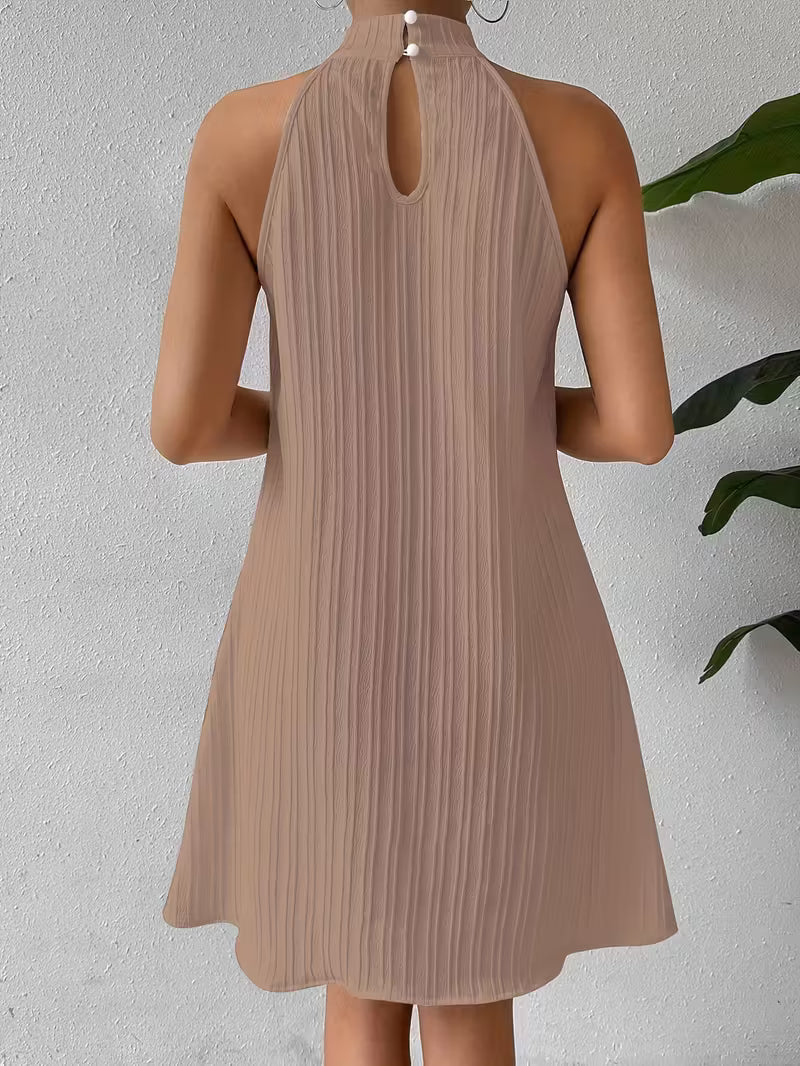 Ruched Vertical Stripe Summer Sundress.