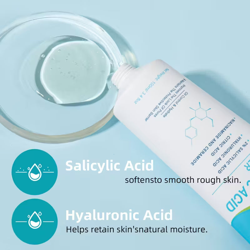 Salicylic Acid Deep Cleansing Gel – 5-in-1 Pore-Clarifying Wash.