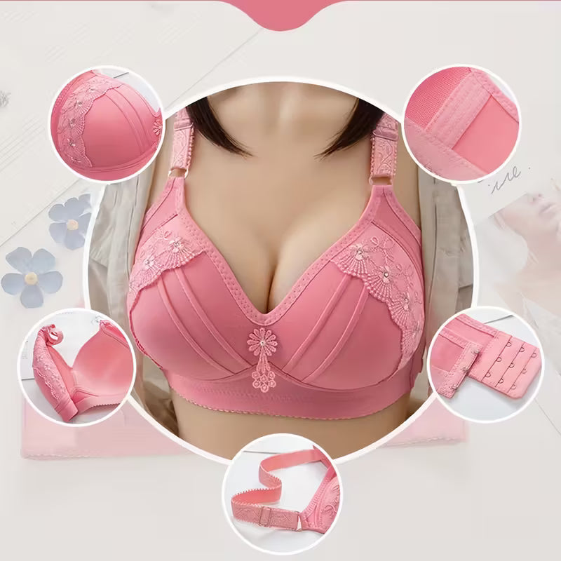Seamless Floral Push-Up Bra.