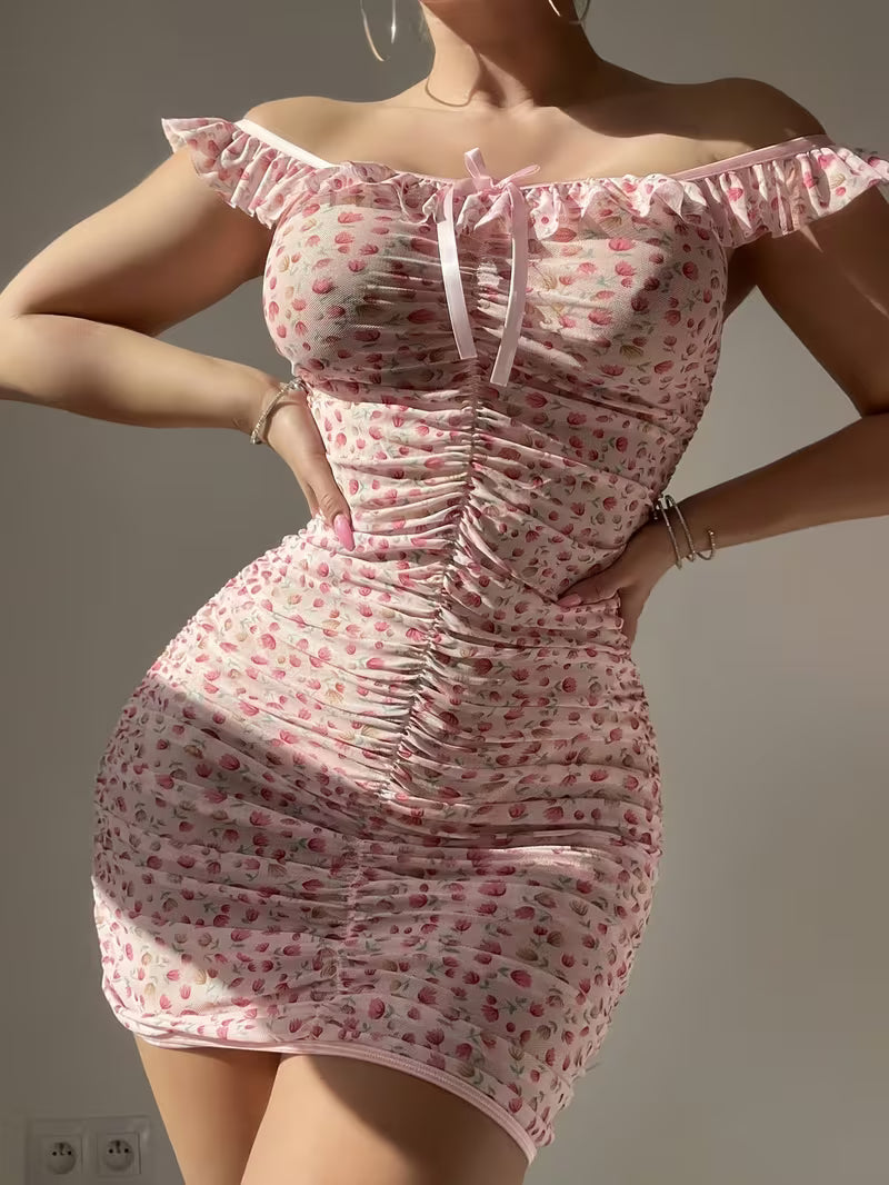 Seductive Crinkle-Print Lingerie Set.