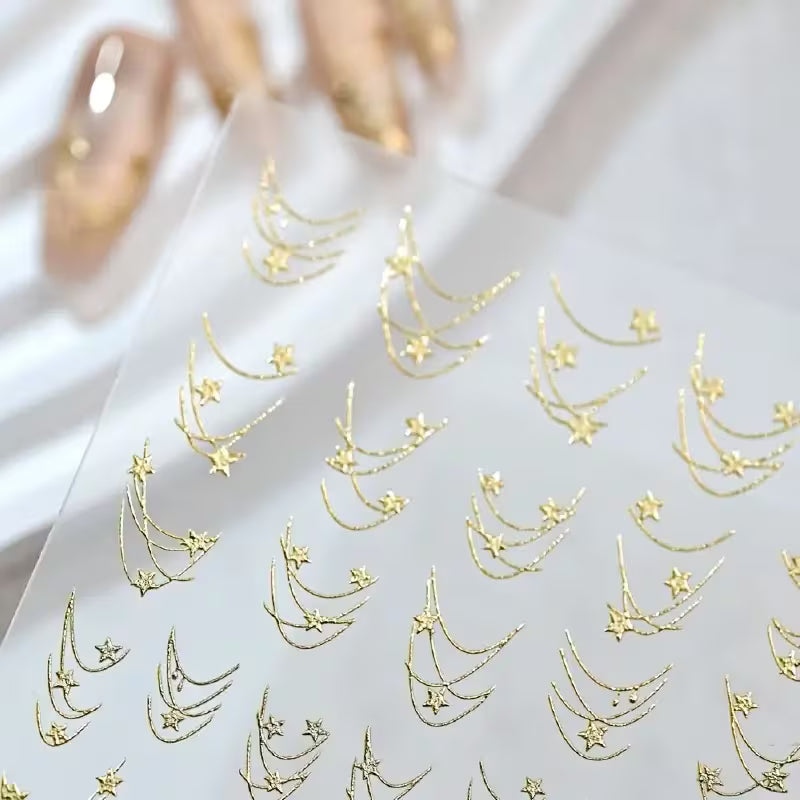 Self-Adhesive Glossy French-Style Nail Art.