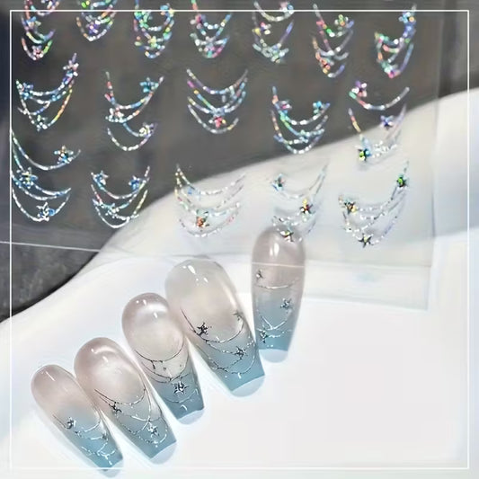 Self-Adhesive Glossy French-Style Nail Art.