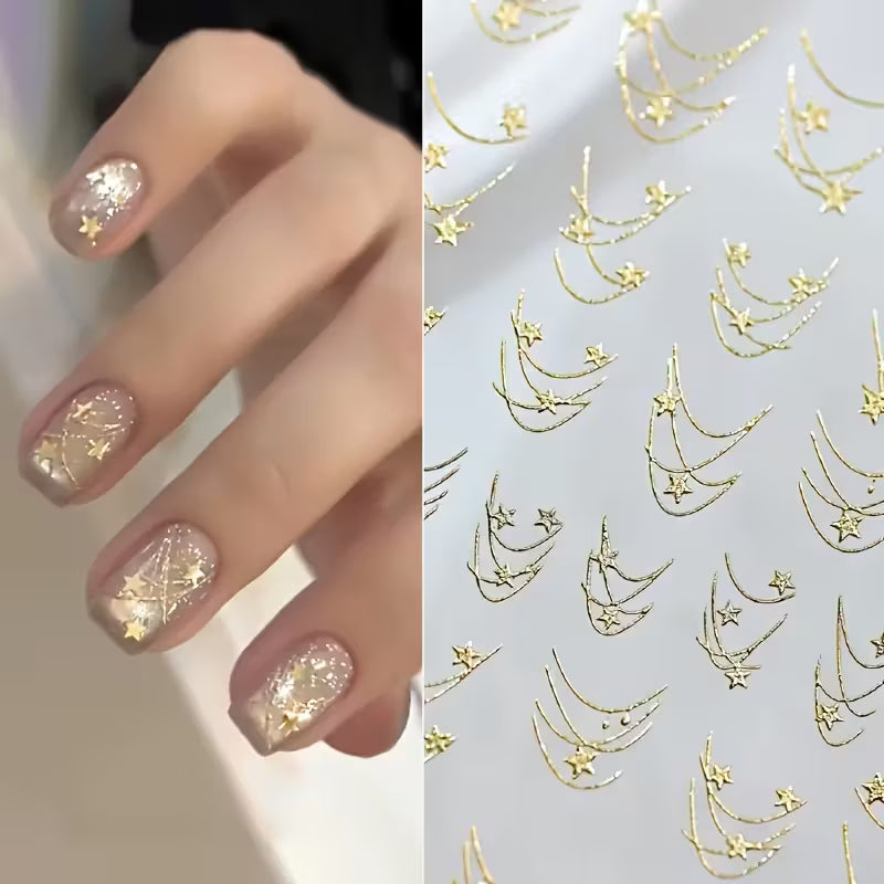 Self-Adhesive Glossy French-Style Nail Art.