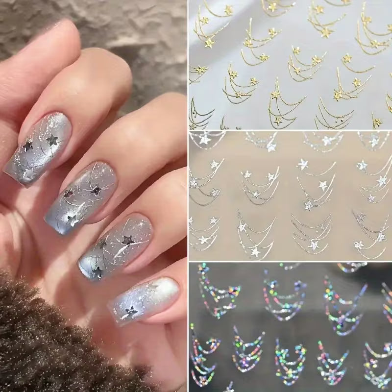 Self-Adhesive Glossy French-Style Nail Art.