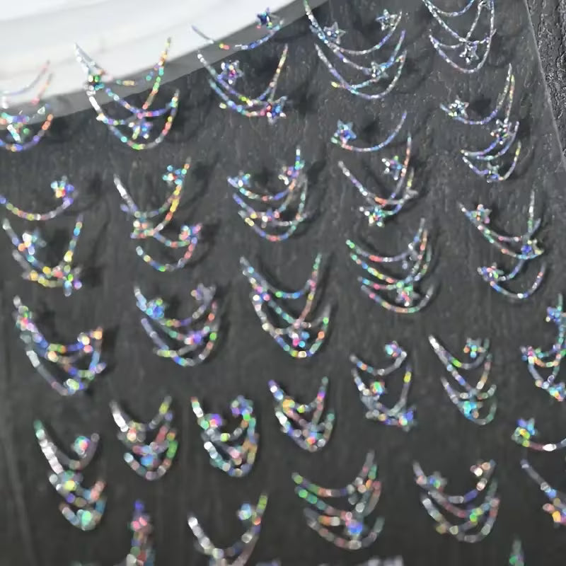 Self-Adhesive Glossy French-Style Nail Art.
