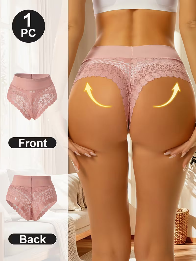 Semi-Sheer High-Waist V-String.
