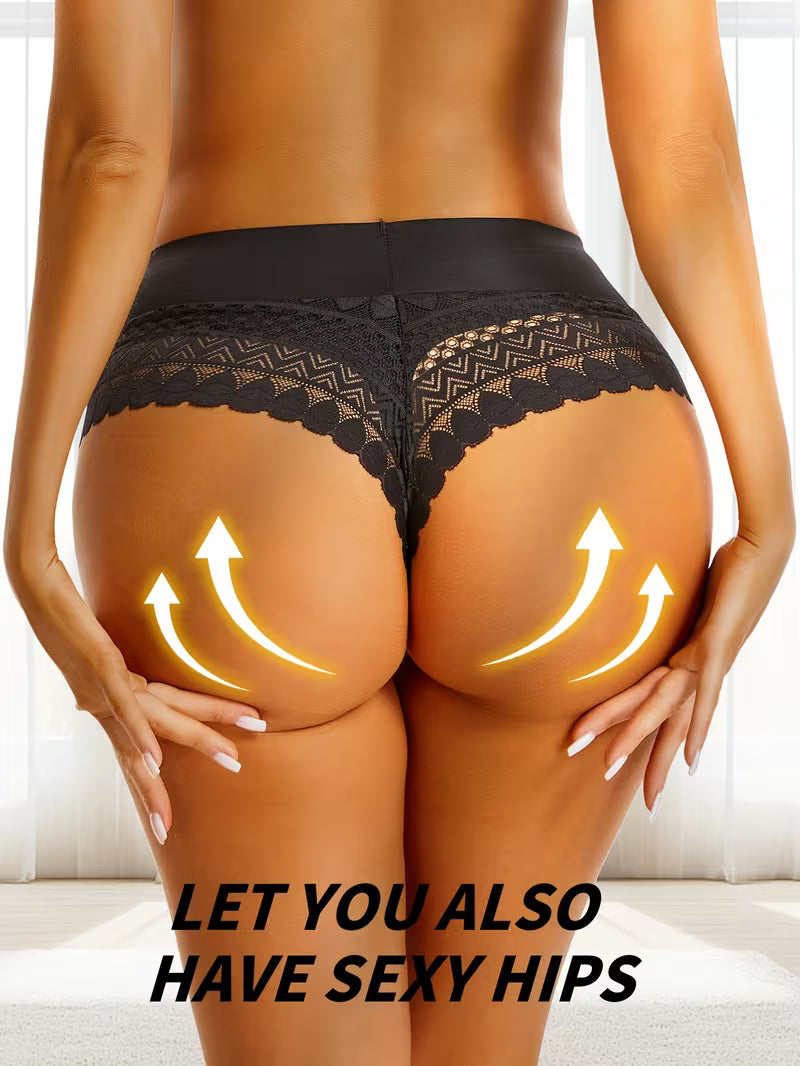 Semi-Sheer High-Waist V-String.