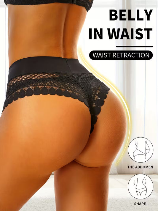 Semi-Sheer High-Waist V-String.