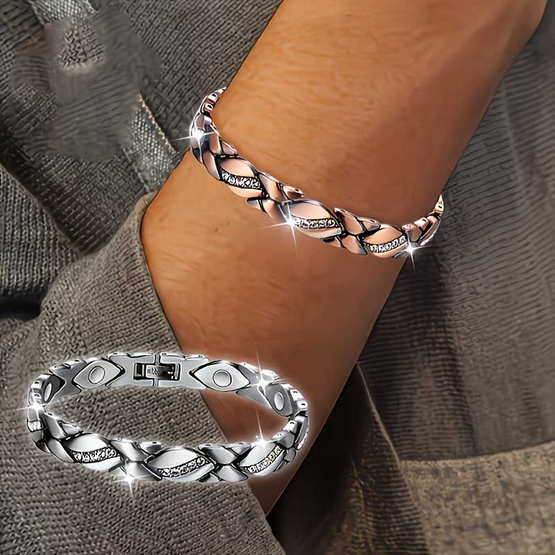 Set of 2 Copper Magnetic Therapy Bracelets.