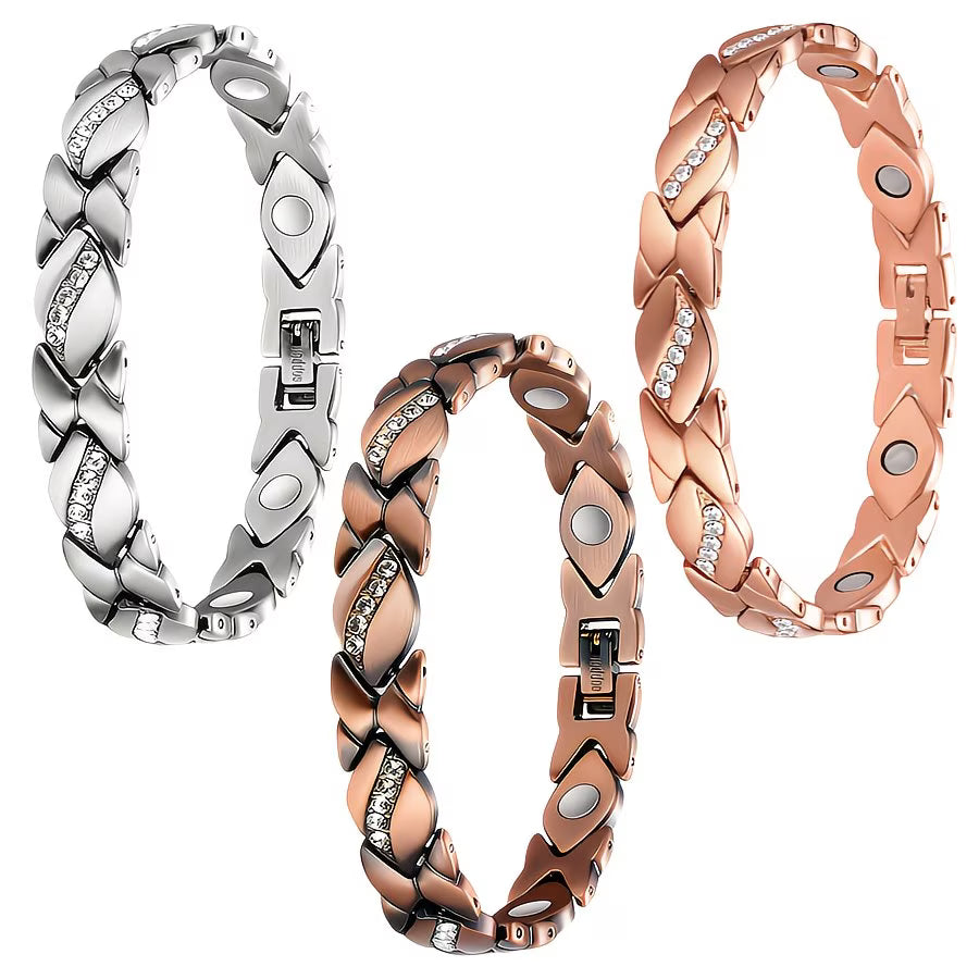 Set of 2 Copper Magnetic Therapy Bracelets.