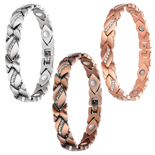 Set of 2 Copper Magnetic Therapy Bracelets.