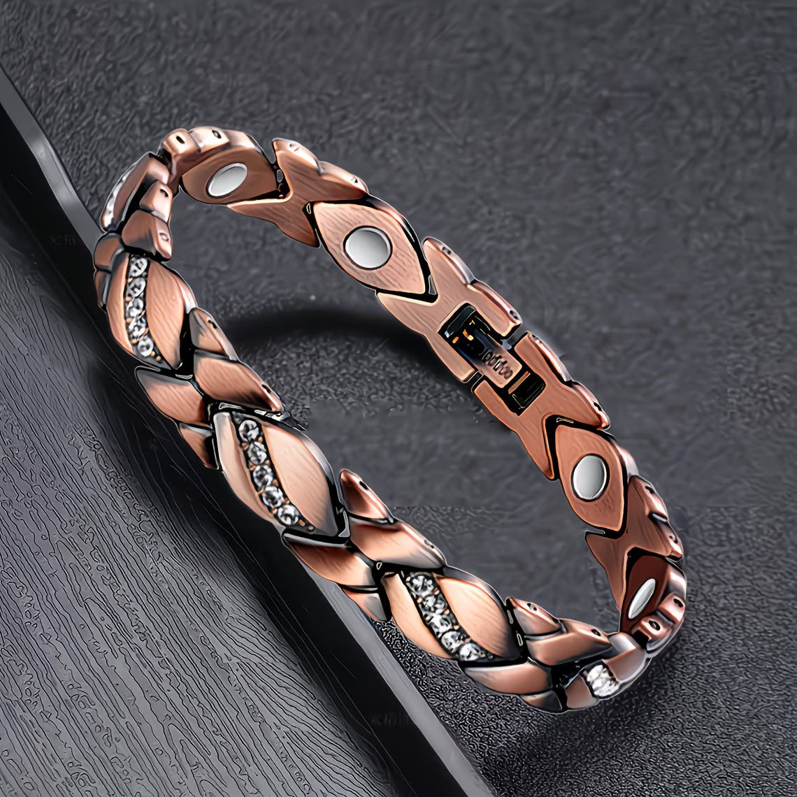 Set of 2 Copper Magnetic Therapy Bracelets.