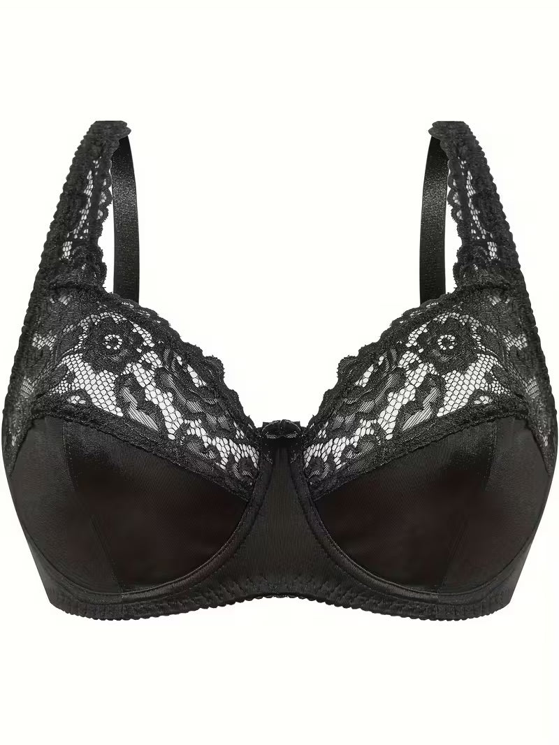 Sexy Contrast Lace Mini Bow Light Bra.