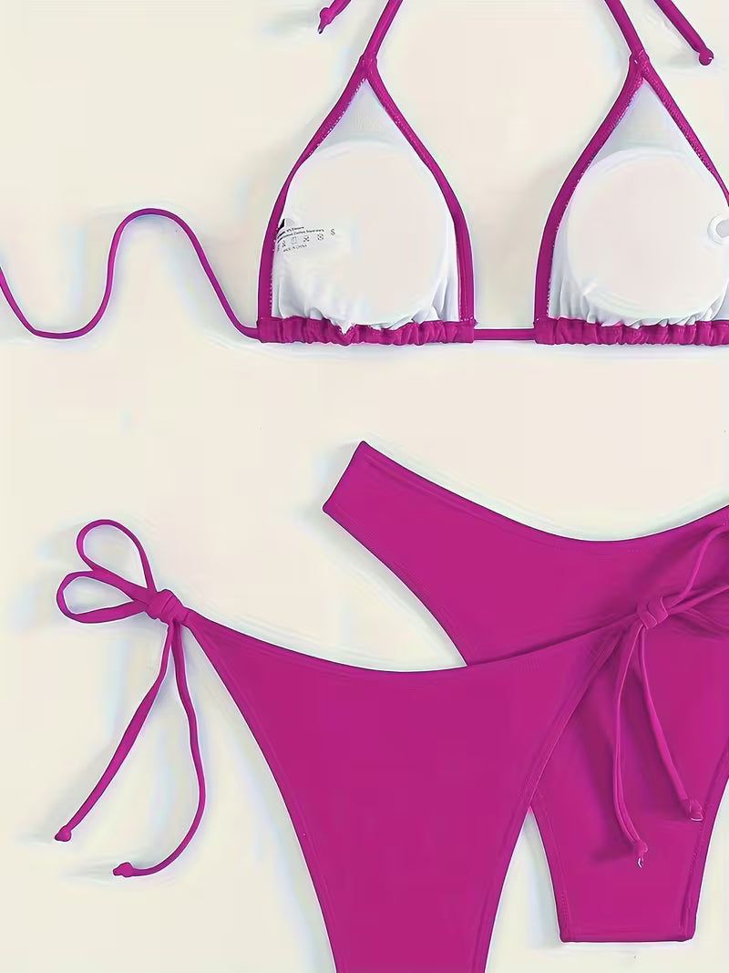 Sexy Halter Tie Bikini Set.