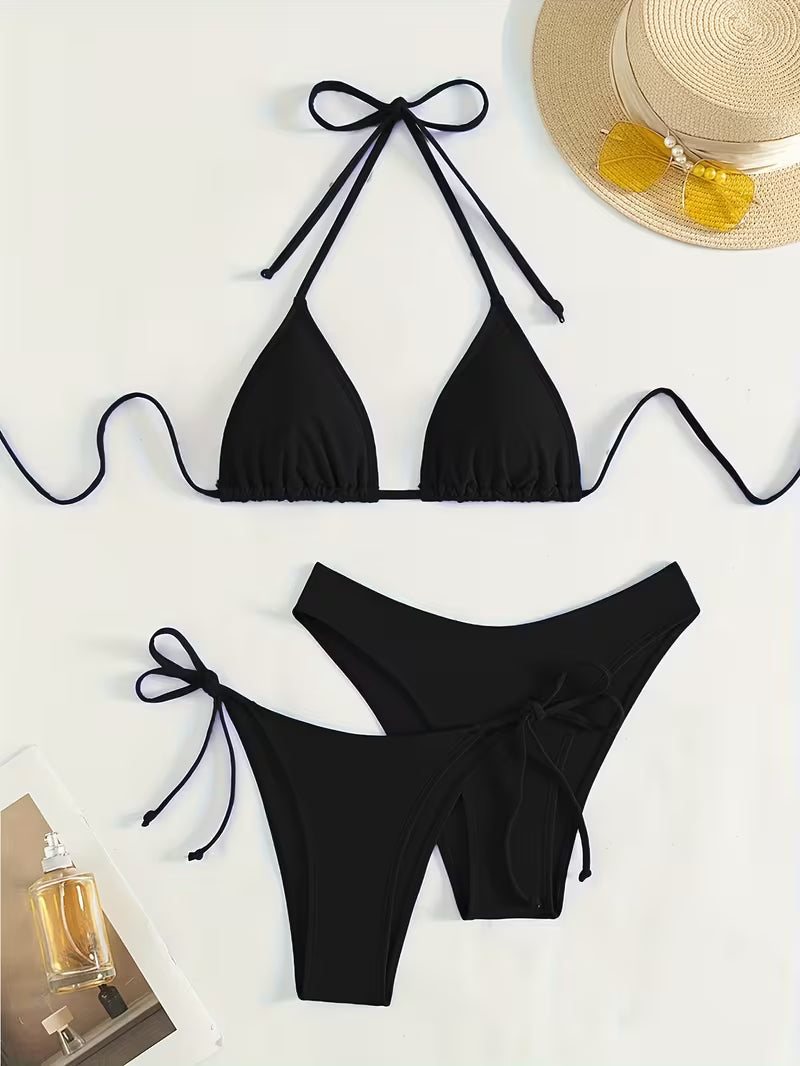 Sexy Halter Tie Bikini Set.
