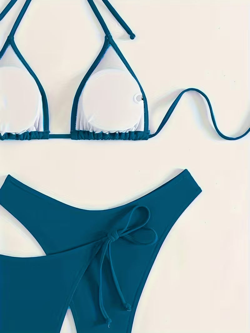 Sexy Halter Tie Bikini Set.