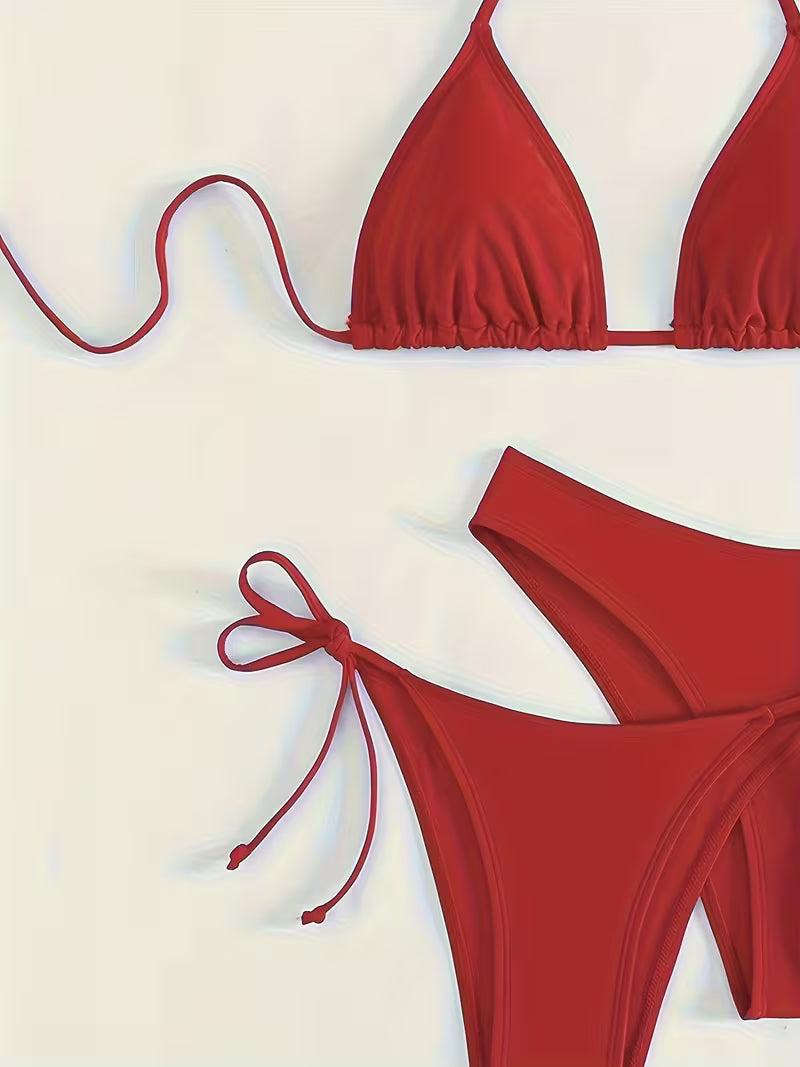 Sexy Halter Tie Bikini Set.