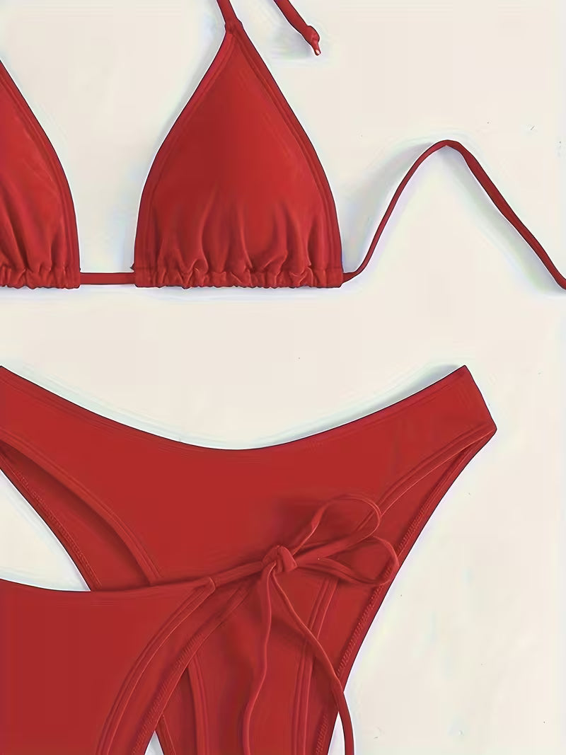 Sexy Halter Tie Bikini Set.
