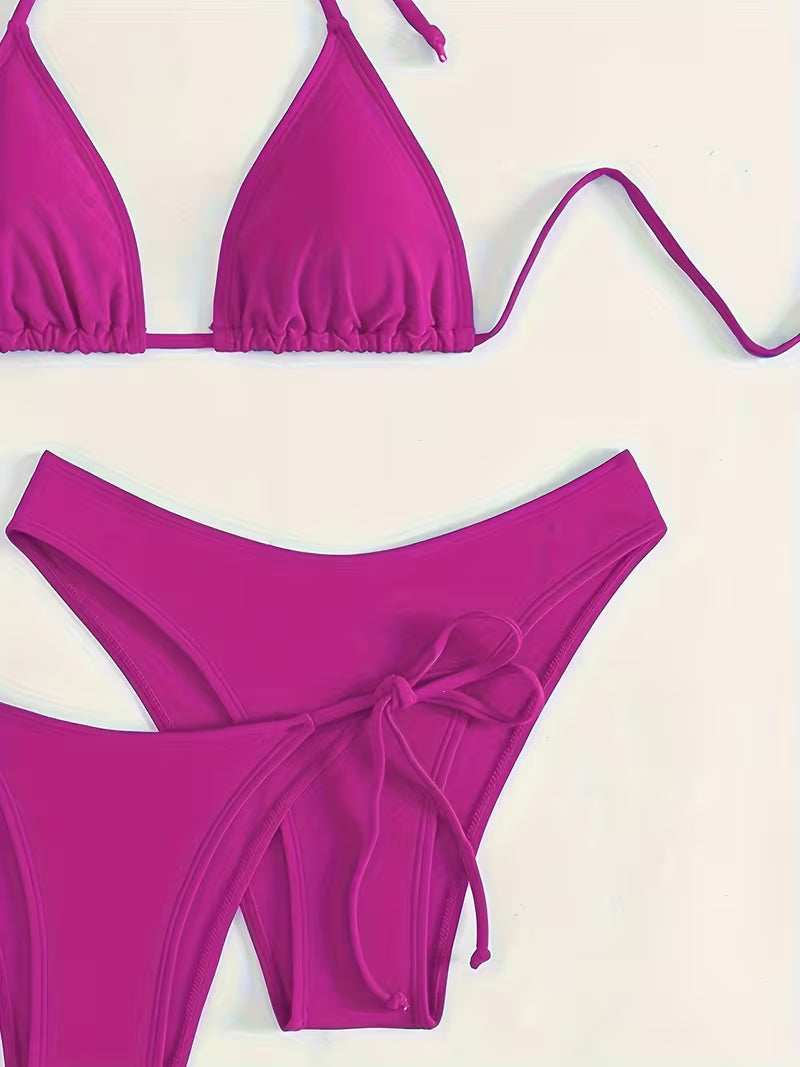 Sexy Halter Tie Bikini Set.