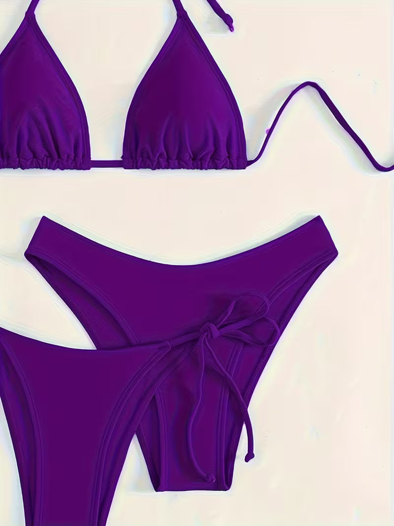 Sexy Halter Tie Bikini Set.