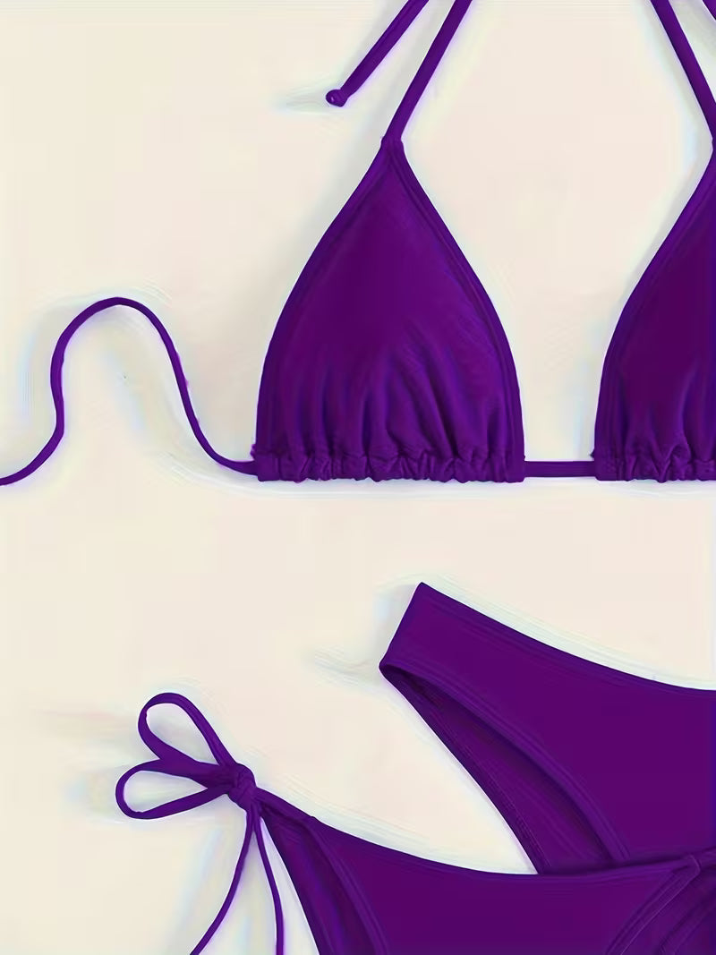 Sexy Halter Tie Bikini Set.